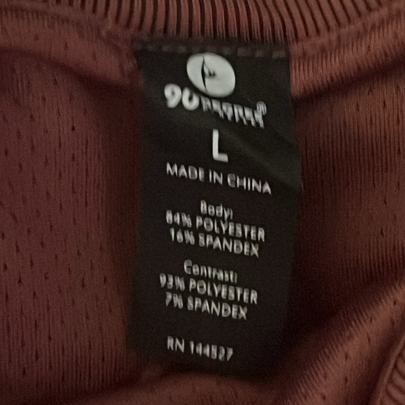 NEW 90 DEGREE BY REFLEX crop top Terracotta BNWT ribbed Large - Picture 2 of 8